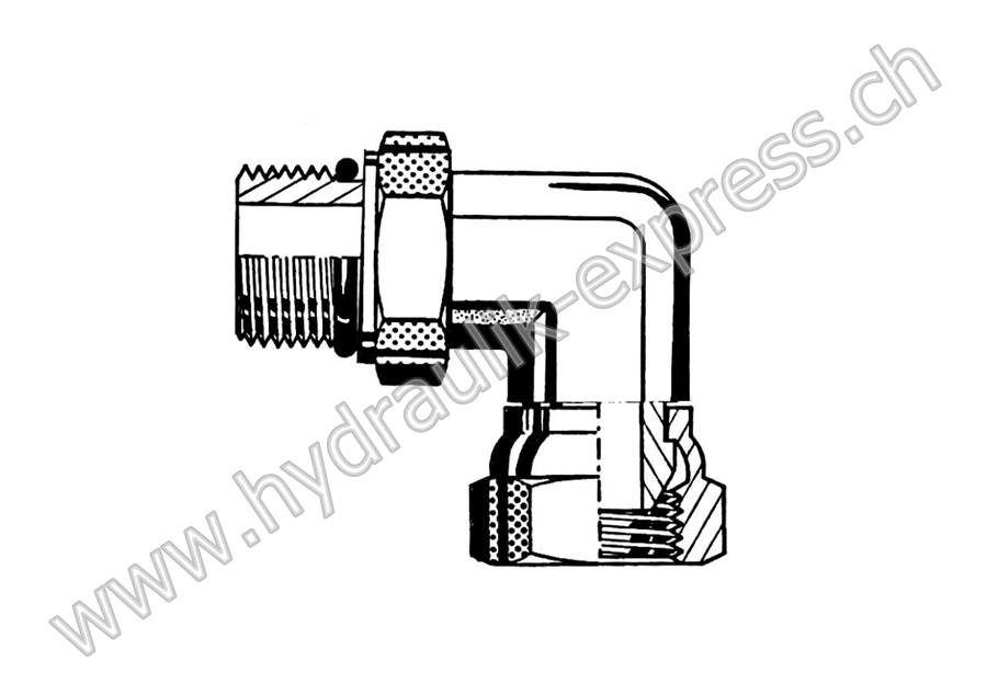 11235-04-04 Hydraulik Adapter EBM/BF 90° Innen- auf Außengewinde